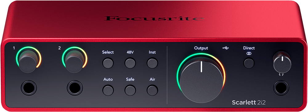 Focusrite Scarlett 2i2 - Interface audio USB 4e génération avec double entrée XLR/jack et préamplis haut de gamme