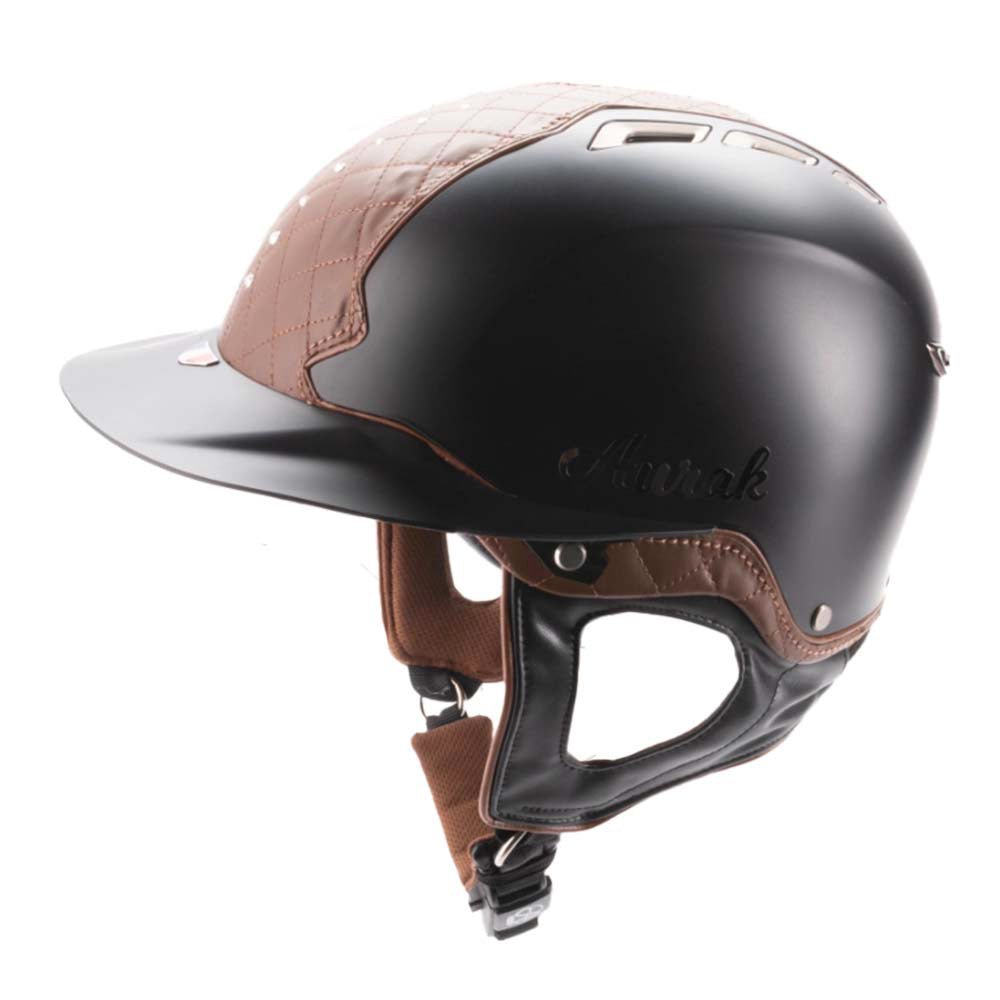 Casque d'équitation AURAK CHEVEL à grande visière avec un décor cristal