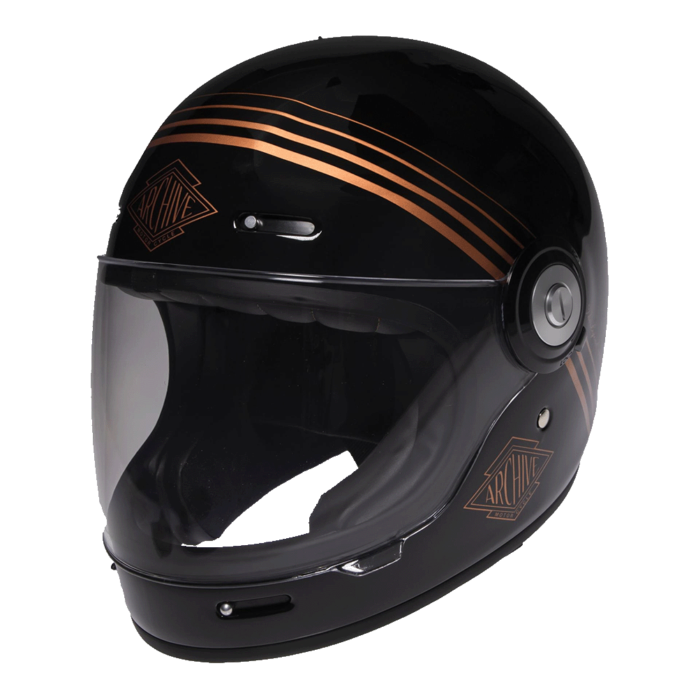 Quand le noir et or orne votre tête de motard avec un casque d'exception.