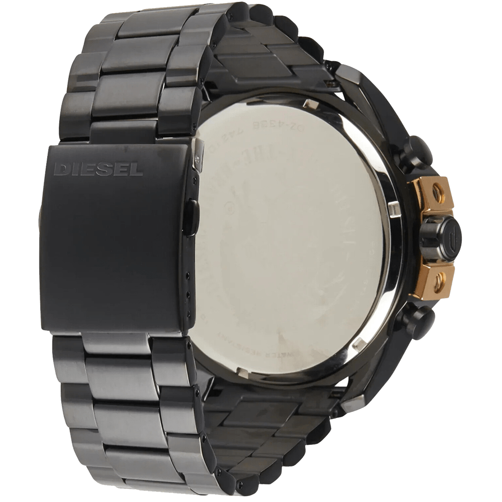 Vue arrière de cette montre Diesel de conception Italienne.