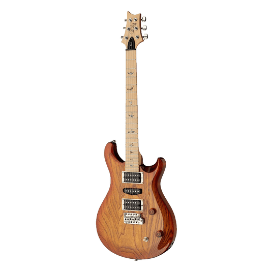 Vue de face de la PRS SE Swamp Ash Special Vintage Sunburst – Trois micros offrant une polyvalence sonore exceptionnelle.