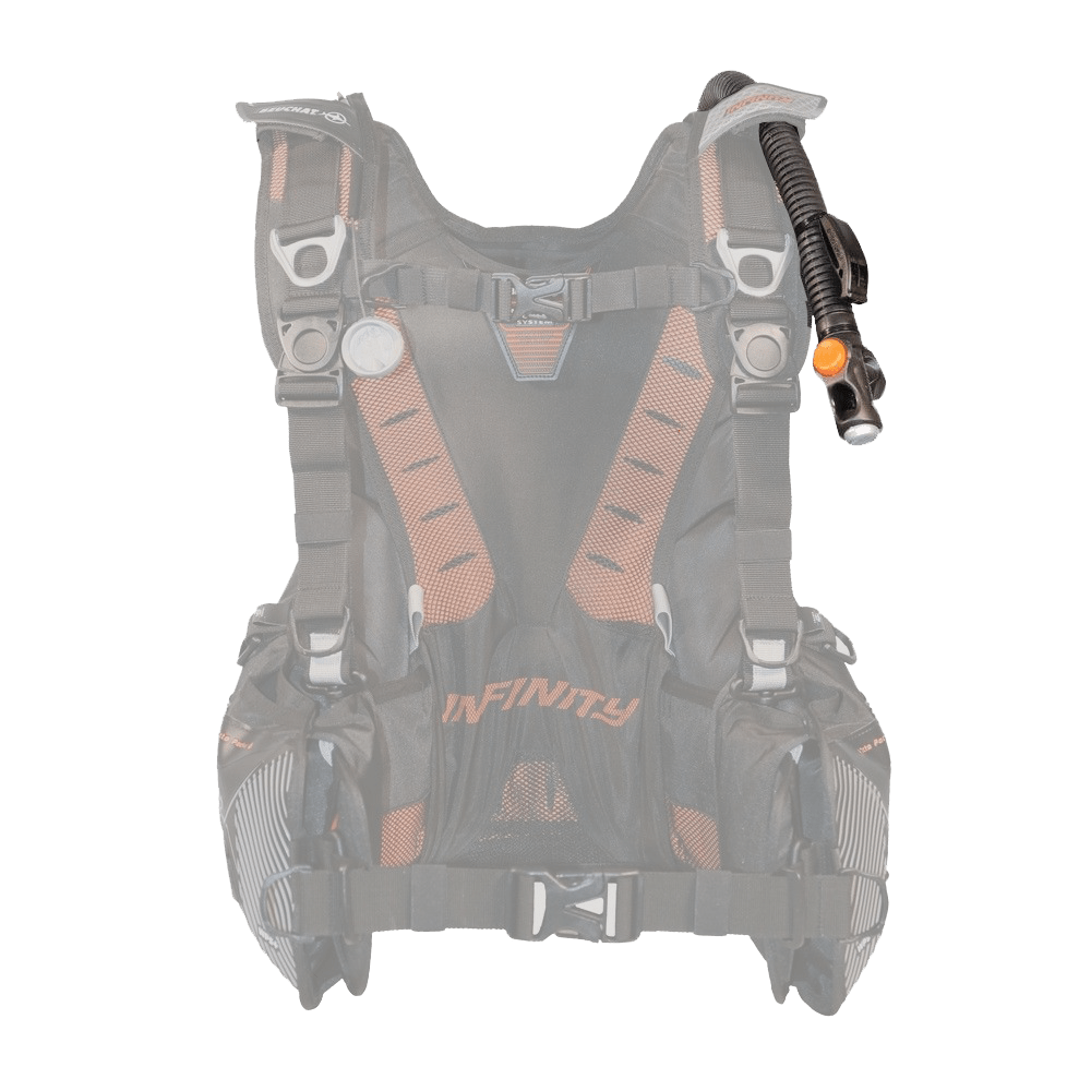 Embout d'un inflateur en avant du gilet de flottaison pour la plongée sous-marine.