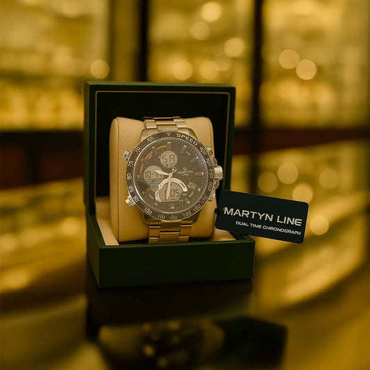Montre MARTYN LINE Limited Edition en acier inoxydable avec affichage analogique et digital.