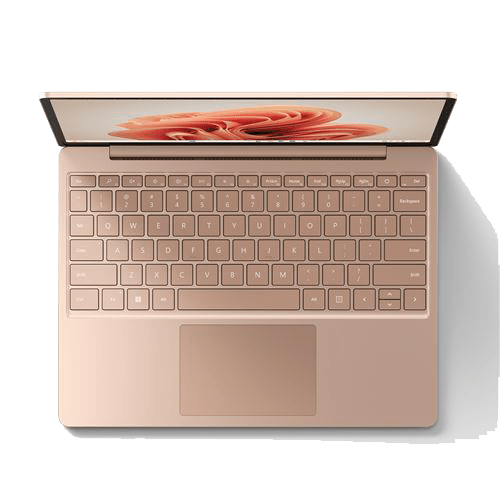 Clavier ergonomique du Microsoft Surface Laptop Go offrant un confort de frappe optimal pour le travail et les études.
