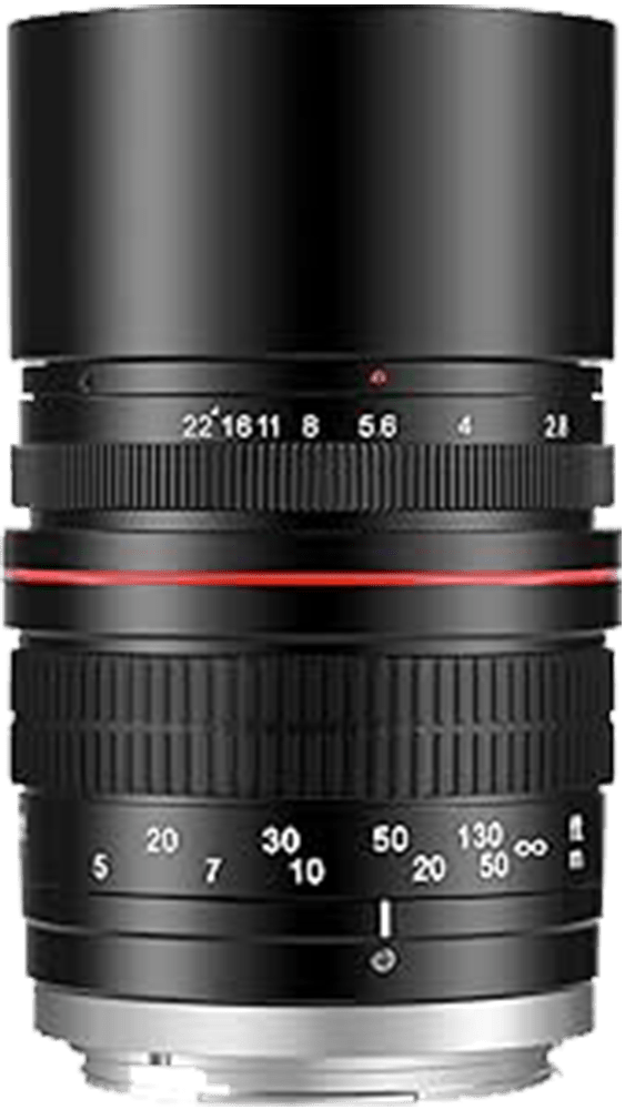 Objectif photo 135mm F2.8, conçu pour capturer des portraits éclatants.