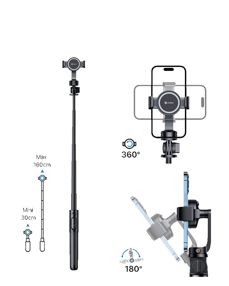 Toutes les dimensions du trépied ANDOBIL.