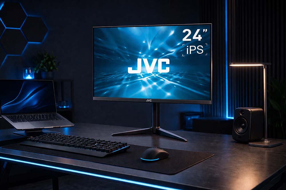 Un setup PC au design moderne avec cet écran JVC.