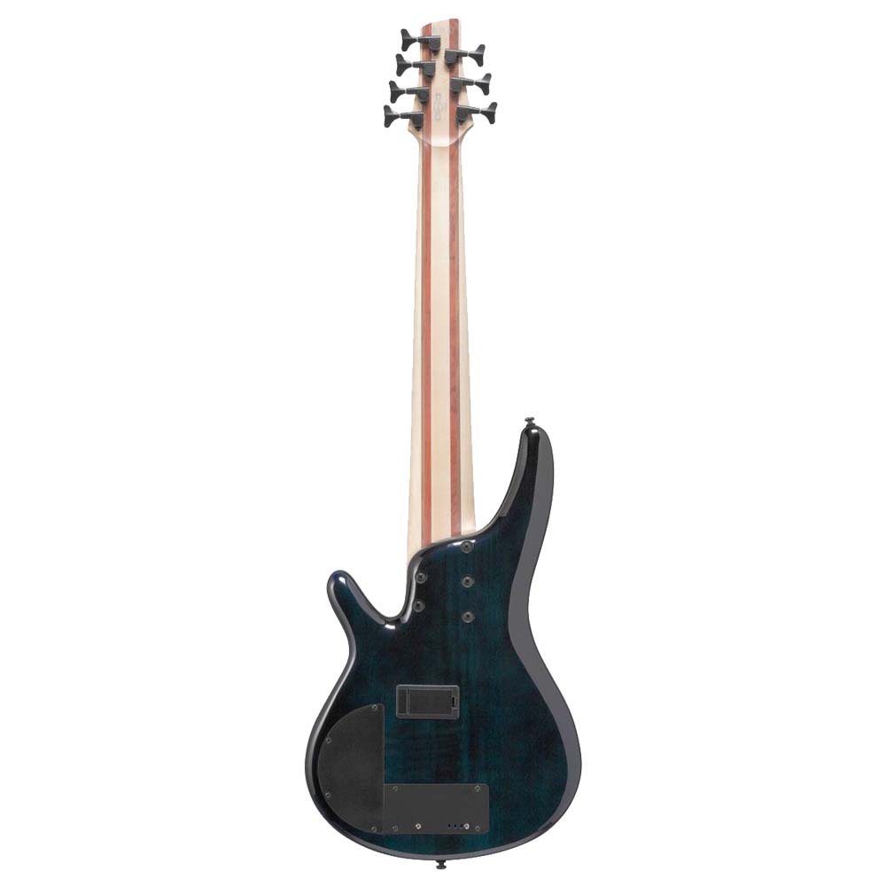 Guitare basse IBANEZ 7 cordes SRAS7 SDGR  vue de dos. Une très belle esthétique recto / verso.