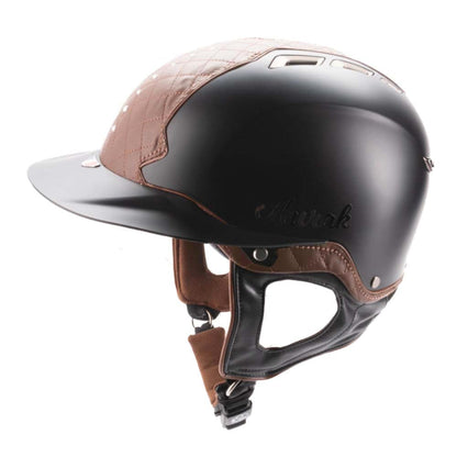 Casque d'équitation AURAK CHEVEL à grande visière avec un décor cristal