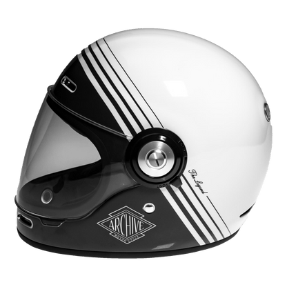 Casque de moto Archive Vintage en mode blanc et noir
