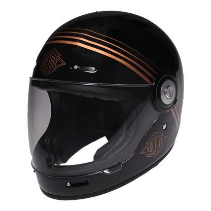 Quand le noir et or orne votre tête de motard avec un casque d'exception.