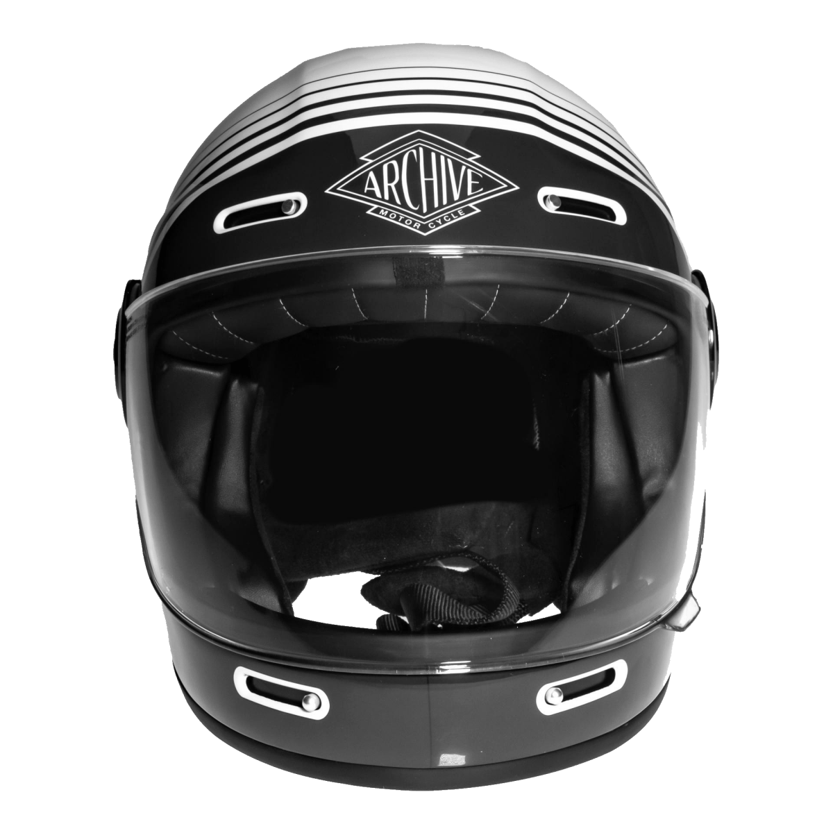 Casque archive vintage dans sa déclinaison blanche et noire 