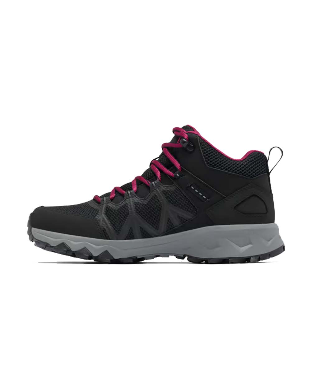 chaussures Columbia femme trail noir lacets rose fuchsia semelle accrocheuse