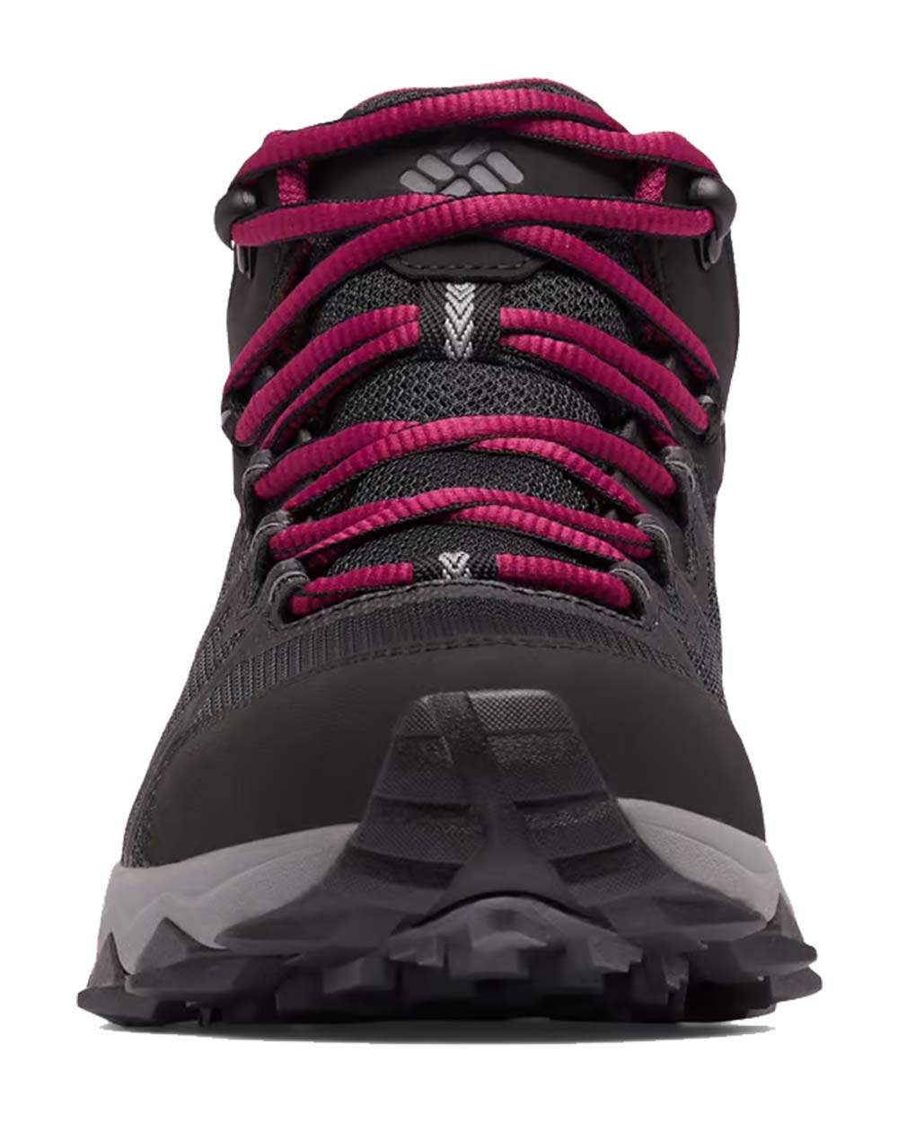 chaussures Columbia femme noir look sportif lacets rose fuchsia vue de face
