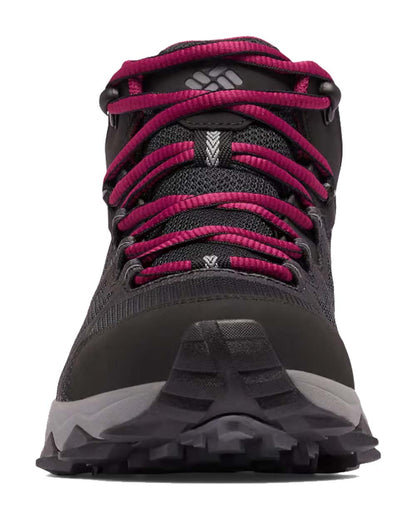 chaussures Columbia femme noir look sportif lacets rose fuchsia vue de face
