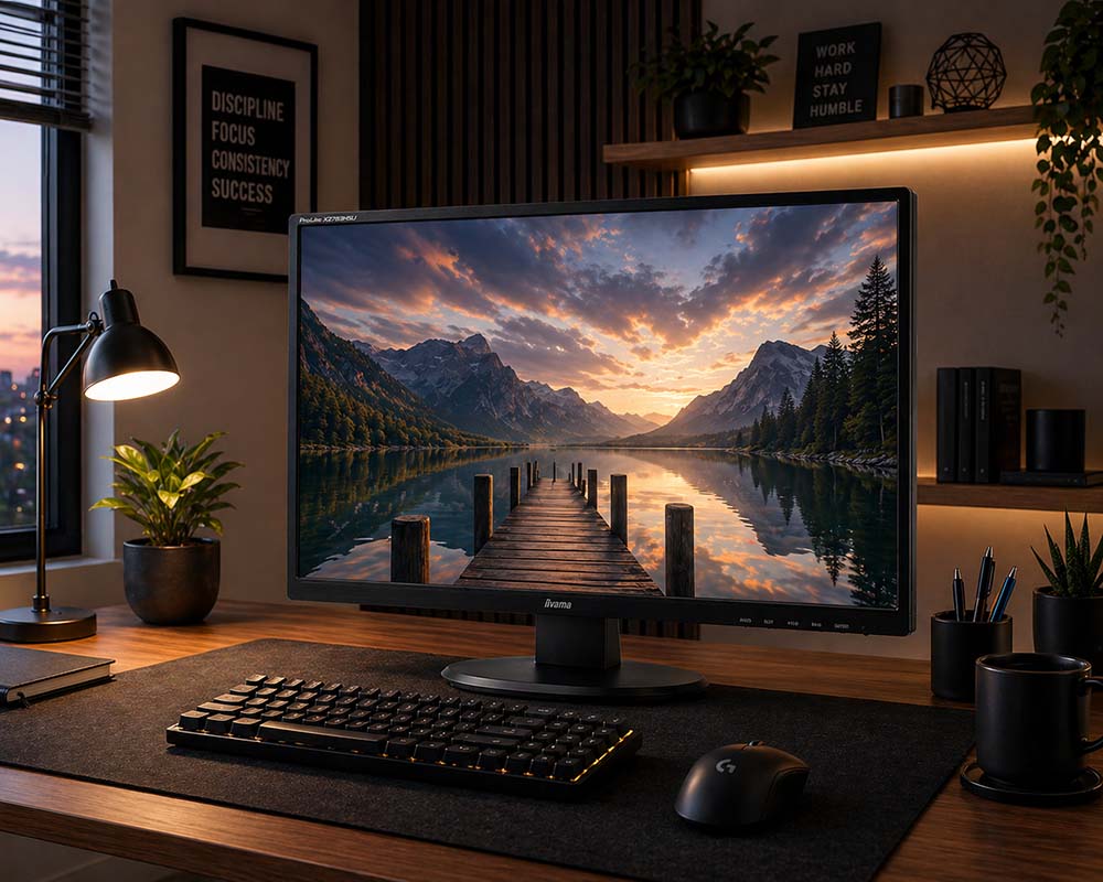 Magnifique écran PC IIYAMA 27 pouces prolite X2783HSU-83 reconditionné sur votre bureau.