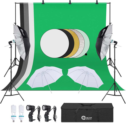 Kit photo fond vert pour trucage photo et détourage sujet de la marque OMBAR