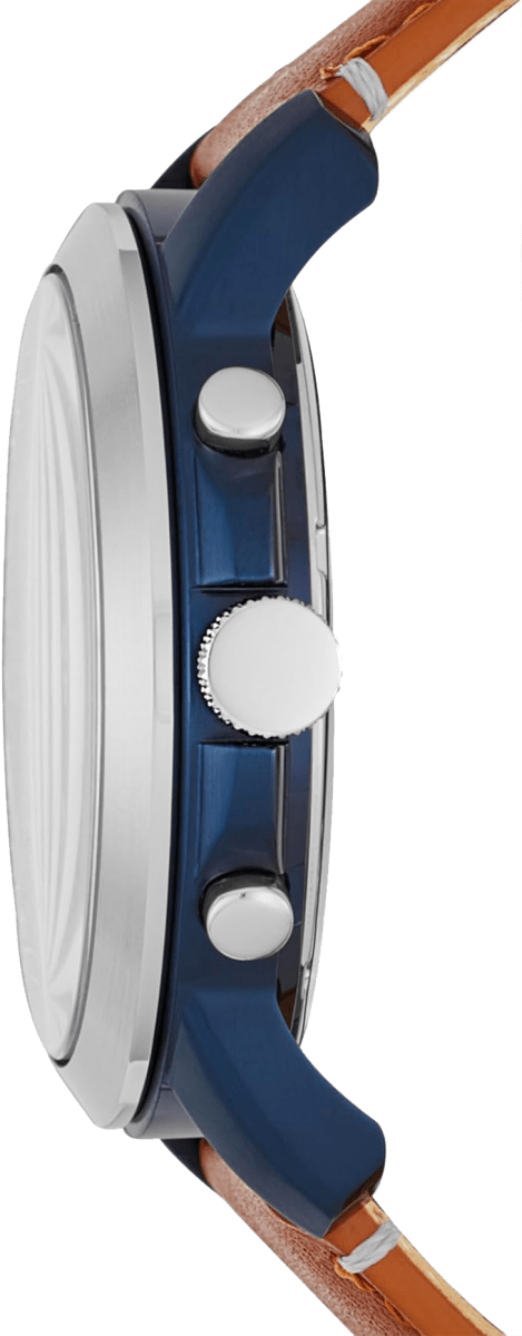 Vue latérale de la Fossil Grant Chronographe FS5151 avec boîtier en acier inoxydable.